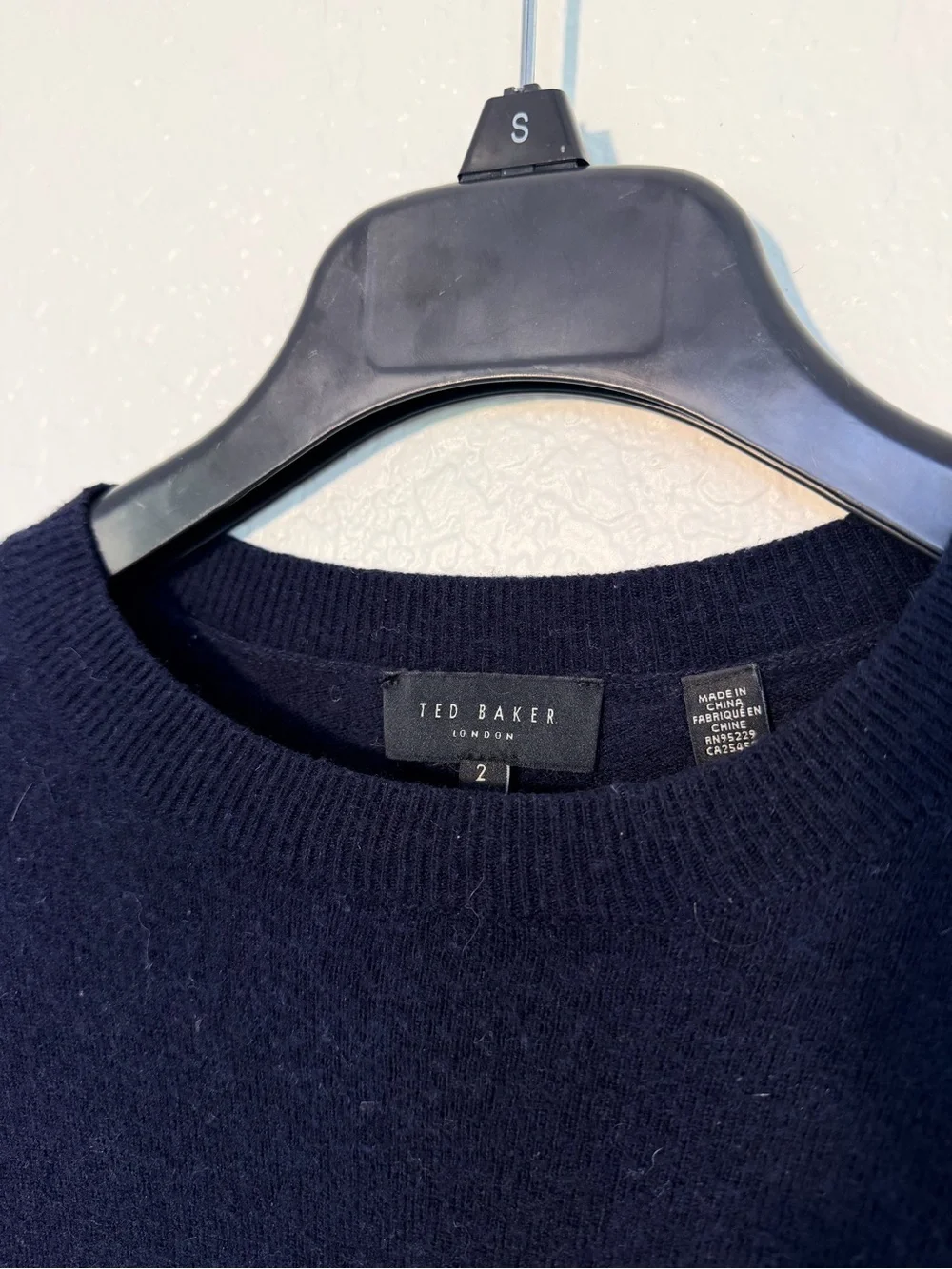 Ted Baker Essya Tie Front Knit Midi Dress Navy